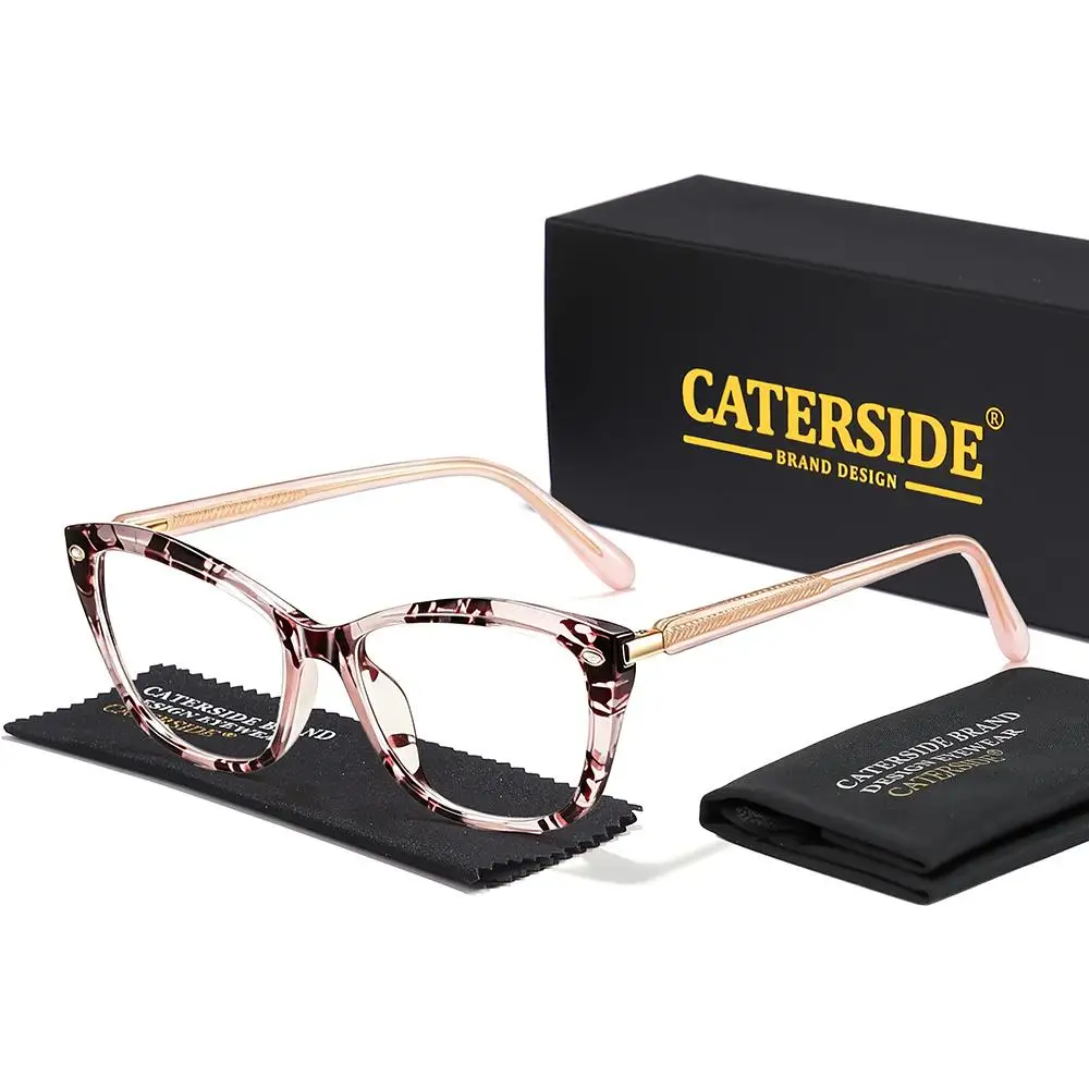 CATERSIDE Neue Modische Damen-Cat-Eye-Brille mit Blaulichtfilter, Hochwertige TR-90-Fassung, Herren-Outdoor-Business-Dekorationsbrille – Detail 12