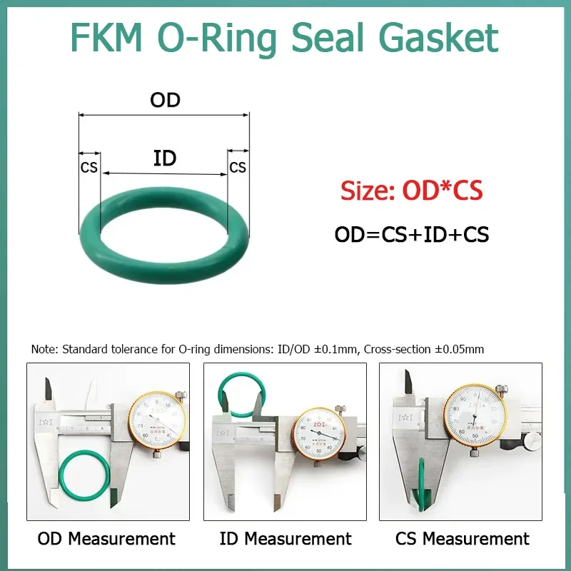 CS 2.4mm FKM O-Ring Seal Gasket FPM Oil Pressuer And Wear Resistant Automobile Fluororubber Oring Thickness OD6-20mm