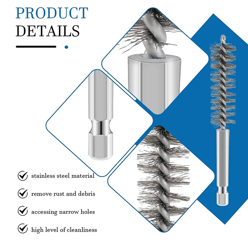 

A12E-12 шт. щетка для отверстия из нержавеющей стали, витая проволока, дрель, щетка для гольф-клуба, щетка для гольф-клуба, ударная отвертка для электрической дрели