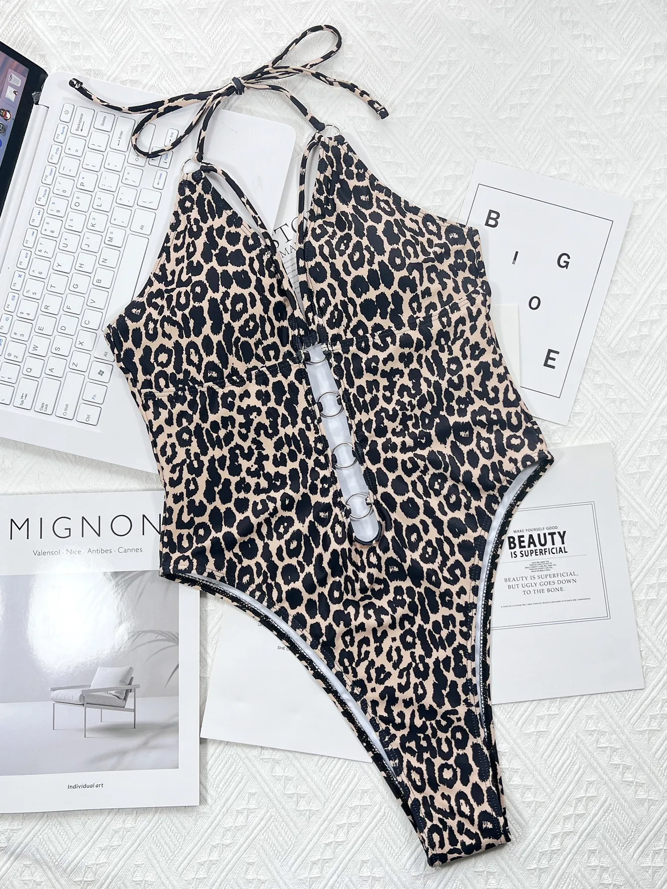 Women\'s Swimsuit European Leopard Print One-Piece bikini Push Up Bikini New Women Swimwear  Bathing Biquini