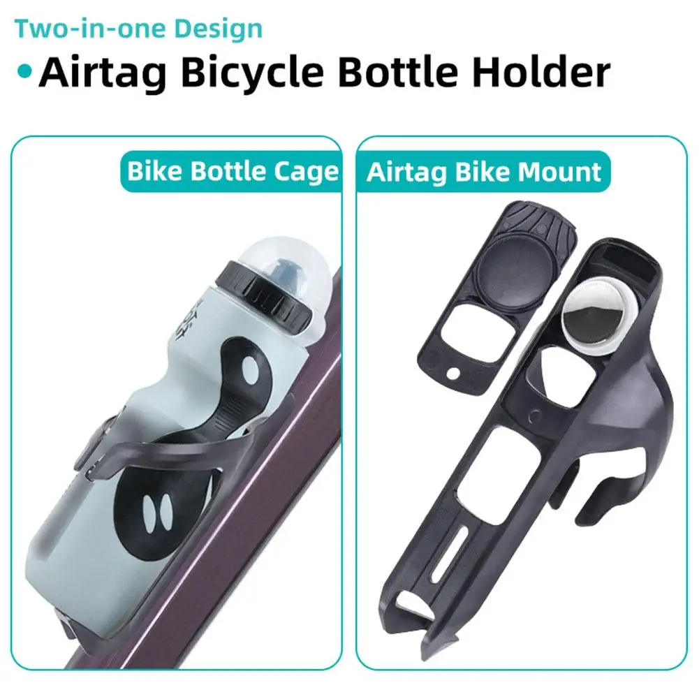  for airtag Integrated Broken Air Aerodynamic Water Bottle Cage for airtag Bicycle Tracker Mount Bracket Locator Cover Cage