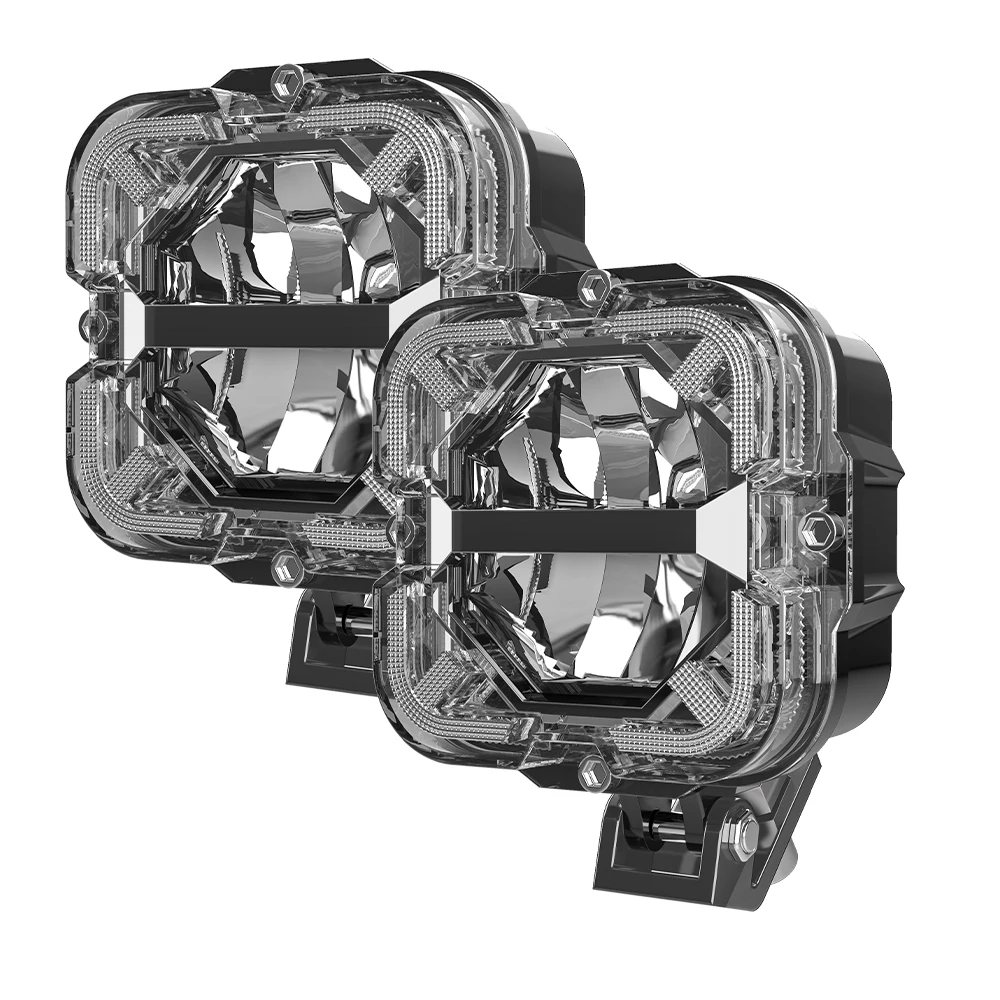 60W Auto LED Werklichtbalk 12V Spotlamp met Amber DRL Rijverlichting voor Tractoren, Boten, Auto's, Offroad, 4x4, SUV, ATV Koplamp