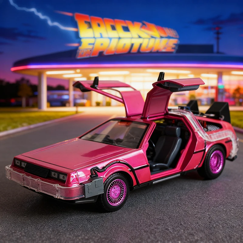 

JADA 1:24 Back To The Future Time Machine DMC-12 Alloy Diecasts & Toy Vehicles Car Model Miniature Scale Model Car For Children