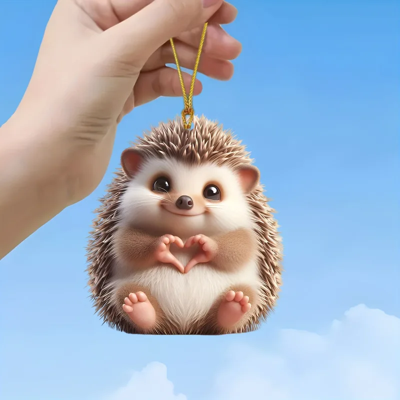 Fashion Cute 2D Flat Acrylic Hedgehog Owl Cat Keychain Men Car Key Ring Lady Bag Pendant Wedding Trinket Girl Party Gift K89