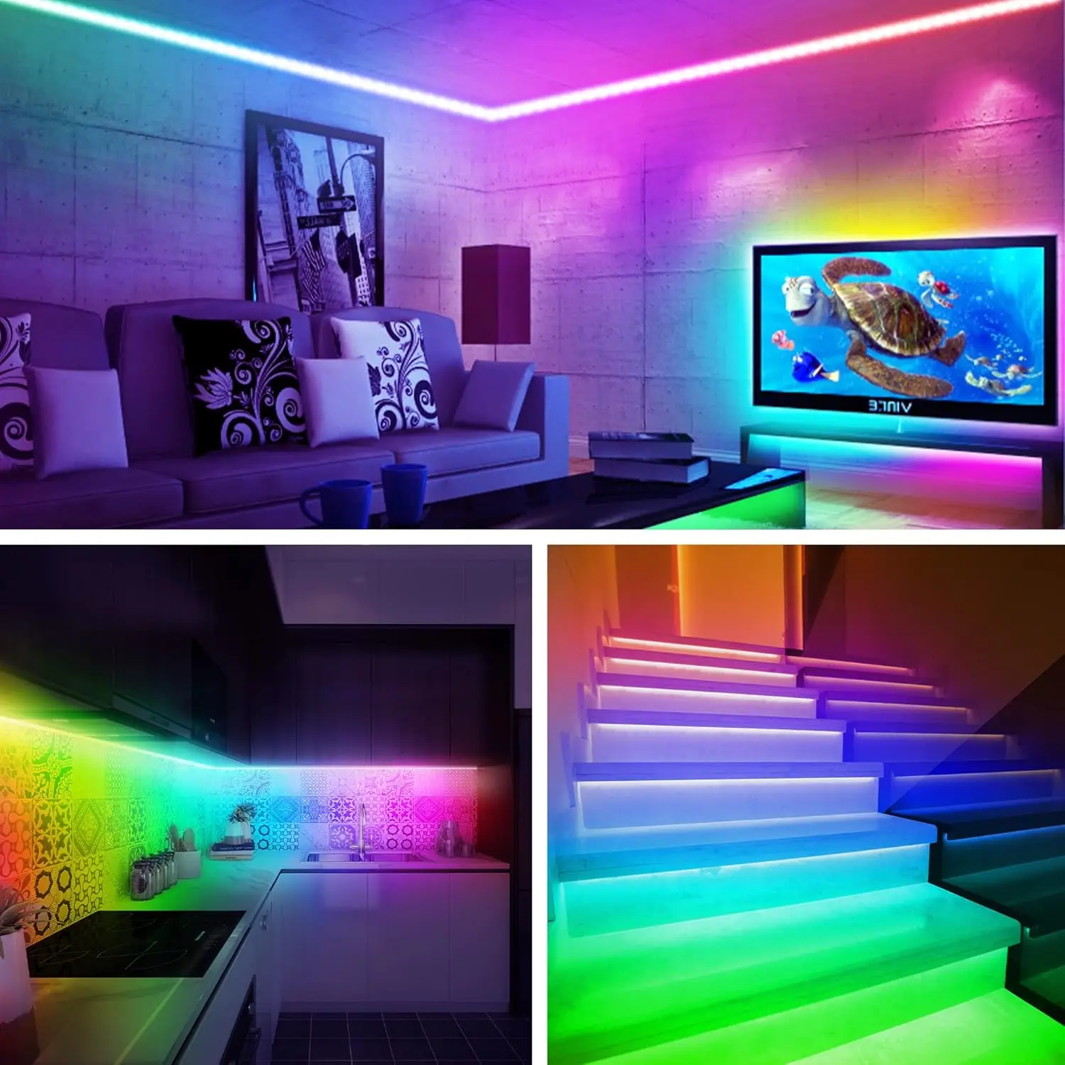 USB Powered 5050 RGB LED Strip Lights Bluetooth APP Controlled Color Changing Flexible Lamp Tape for Room Decor TV Backlight