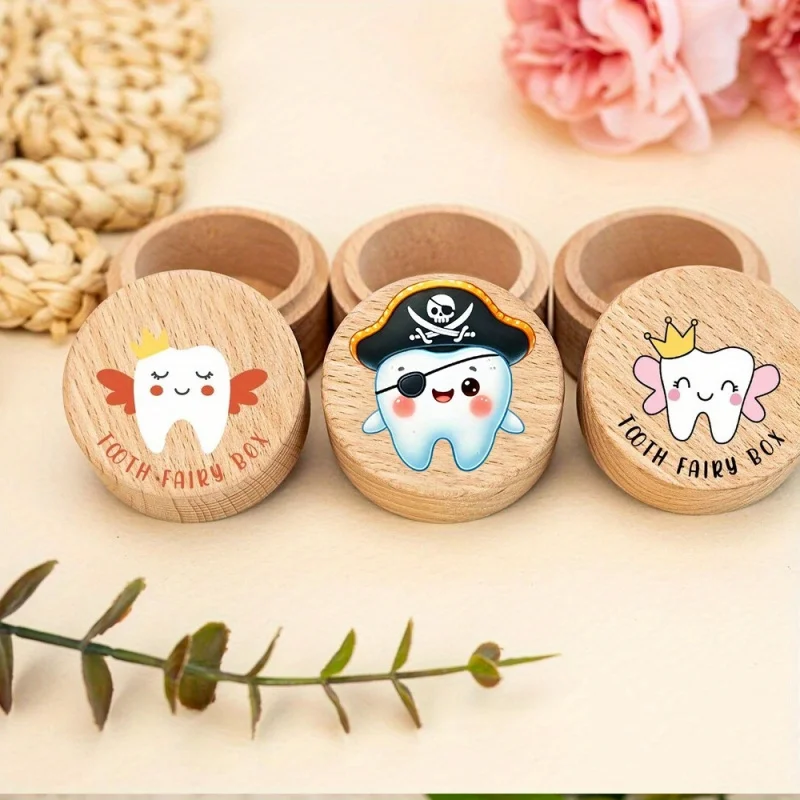 Umbilical Cord Memory and Tooth Storage Box, Wooden Keepsake Box with tooth boxes for lost teeth for Boys and Girls