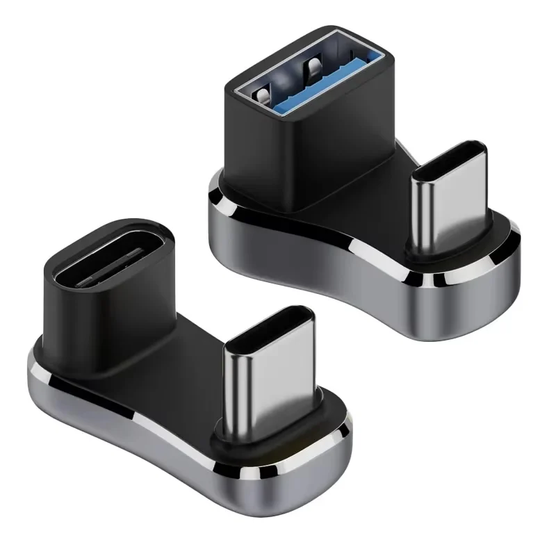 180 Degree Angle USB C Adapter Type C Male to Female 20Gbps PD 140W Fast Charging Converter Adapter for Steam Deck Accessories