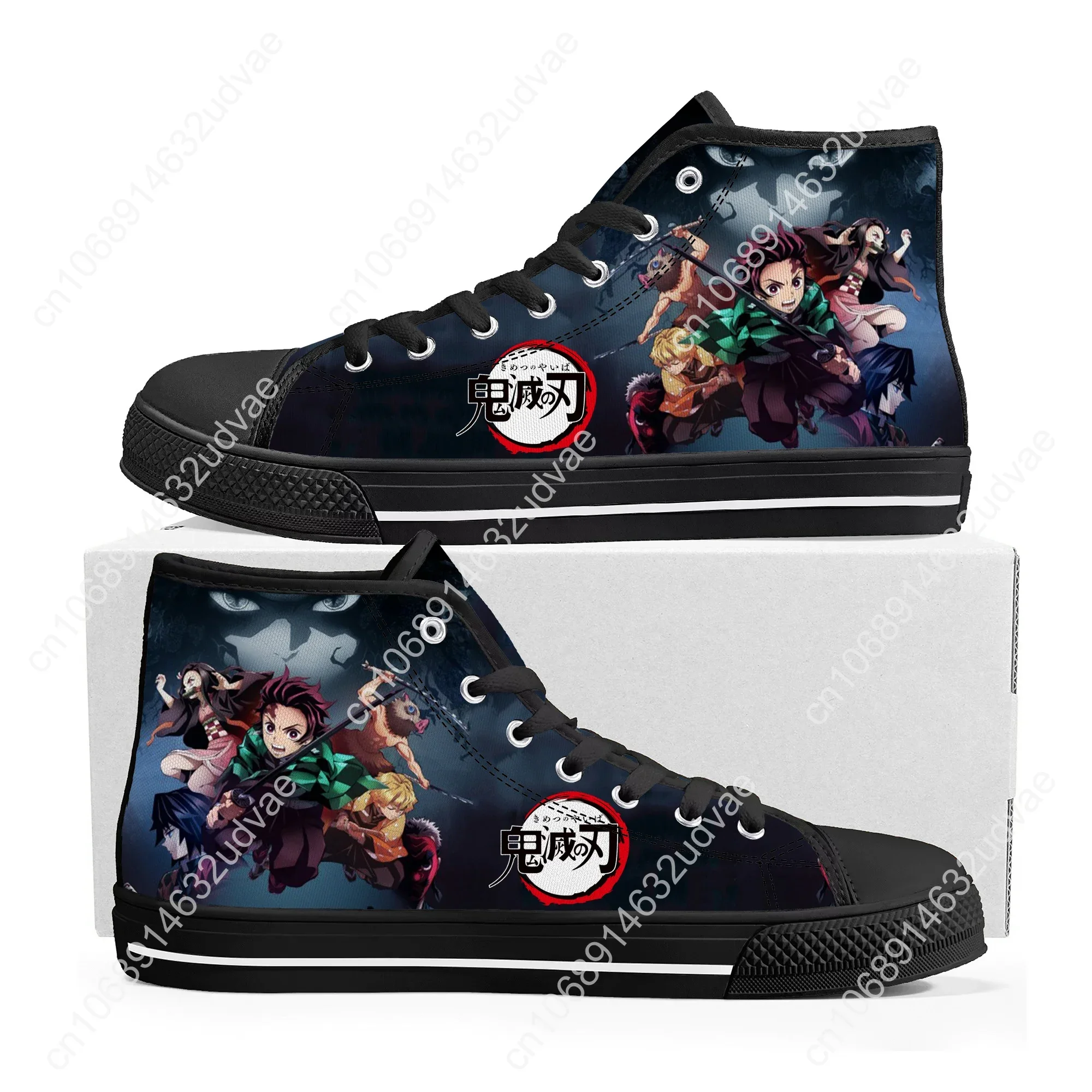 Anime Demon Slayer Kimetsu No Yaiba Hoge Top Sneakers Mannen Vrouwen Tiener Canvas Sneaker Casual Tanjirou Nezuk Schoenen Custom Schoen