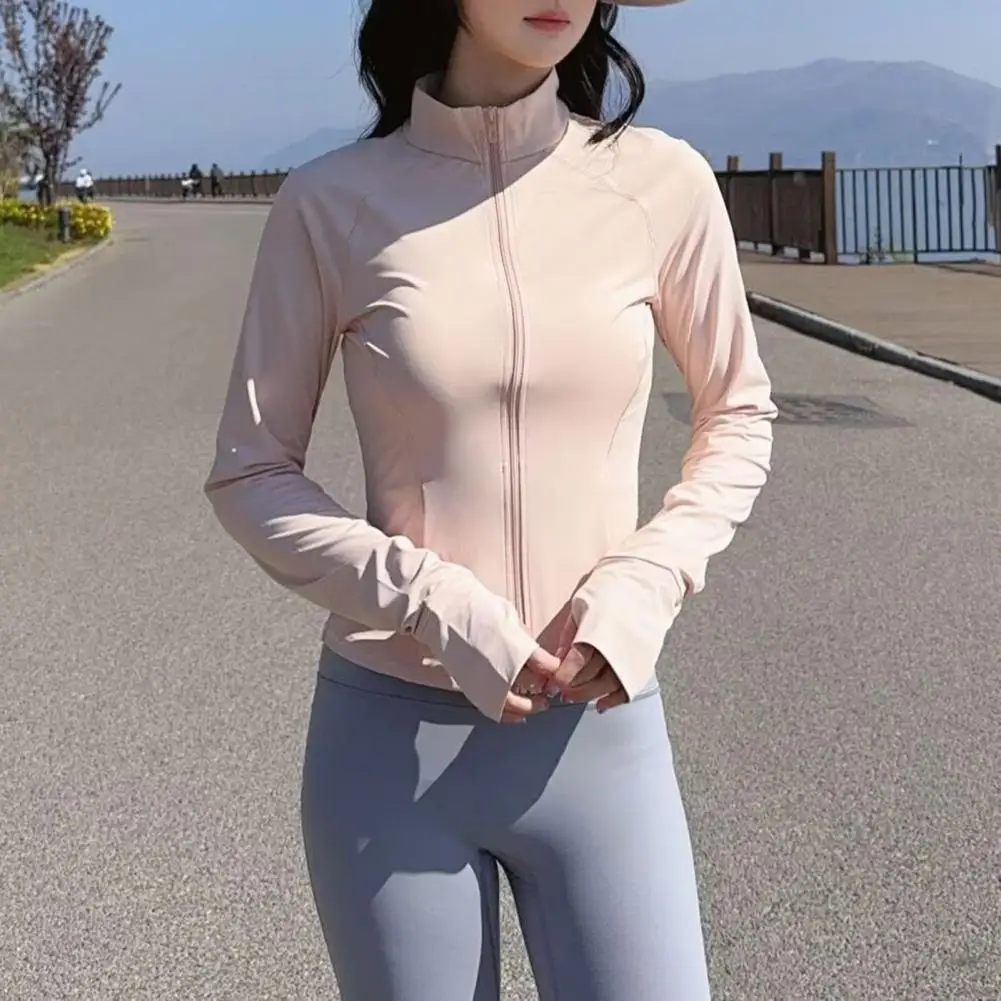 

Женская спортивная куртка с защитой от солнца, с длинными рукавами, на молнии, с воротником-стойкой, легкий кардиган для активного отдыха и походов