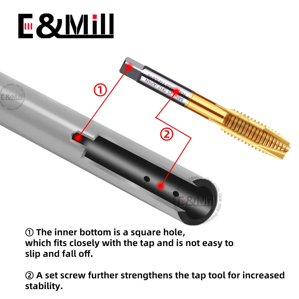 Tap Extension Rod Tapping Milling Cutter Prolong Sleeve ISO JIS Standard M3 M4 M6 M8 M10 M12 M14 M16 M20 GT12 GT24 Chuck Holder