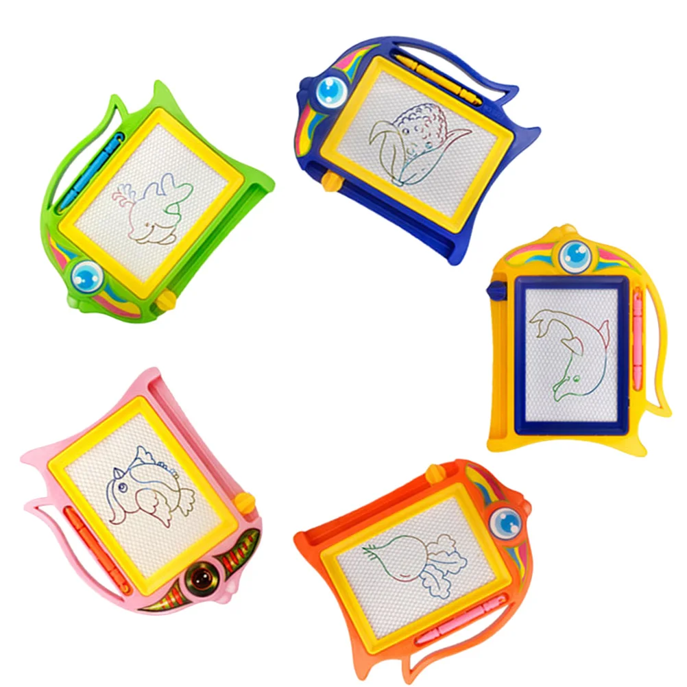 5Pcs Kids Magnetic Drawing Board Colorful Plastic Writing Board Educational Learning Tool for Hand Eye Coordination and