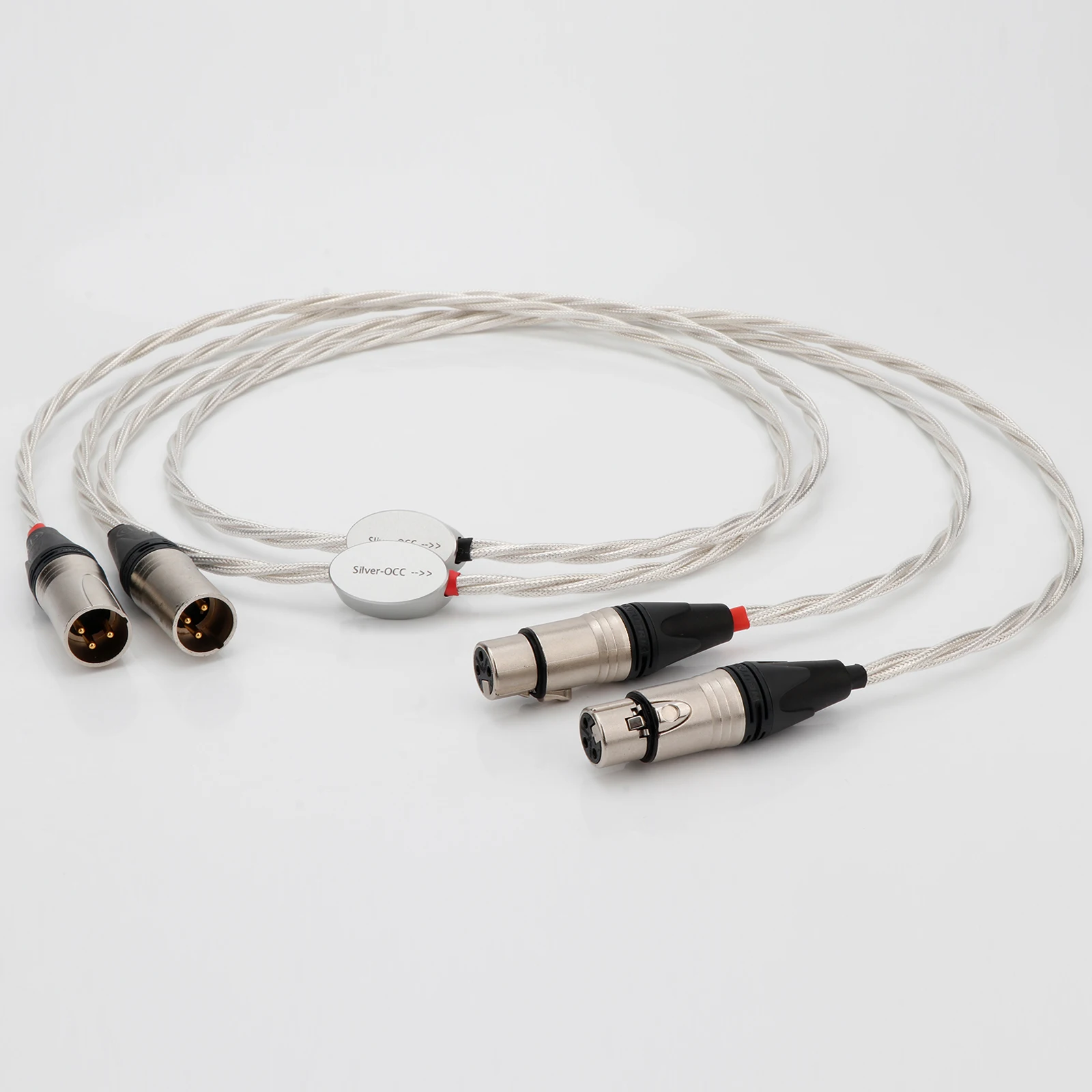 6N OCC Crystal Copper 3-ply weaving 3PIN XLR Male To Female Hi-Fi Balance Signal Microphone Wire Cable Microphone upgrade cable