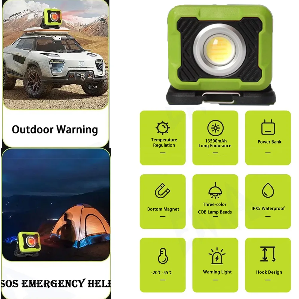 All-terrain Outdoor Portable LED Camping Light Tent Lantern Emergency Lighting Extremely Bright 2700K to 6500K USB Flashlight