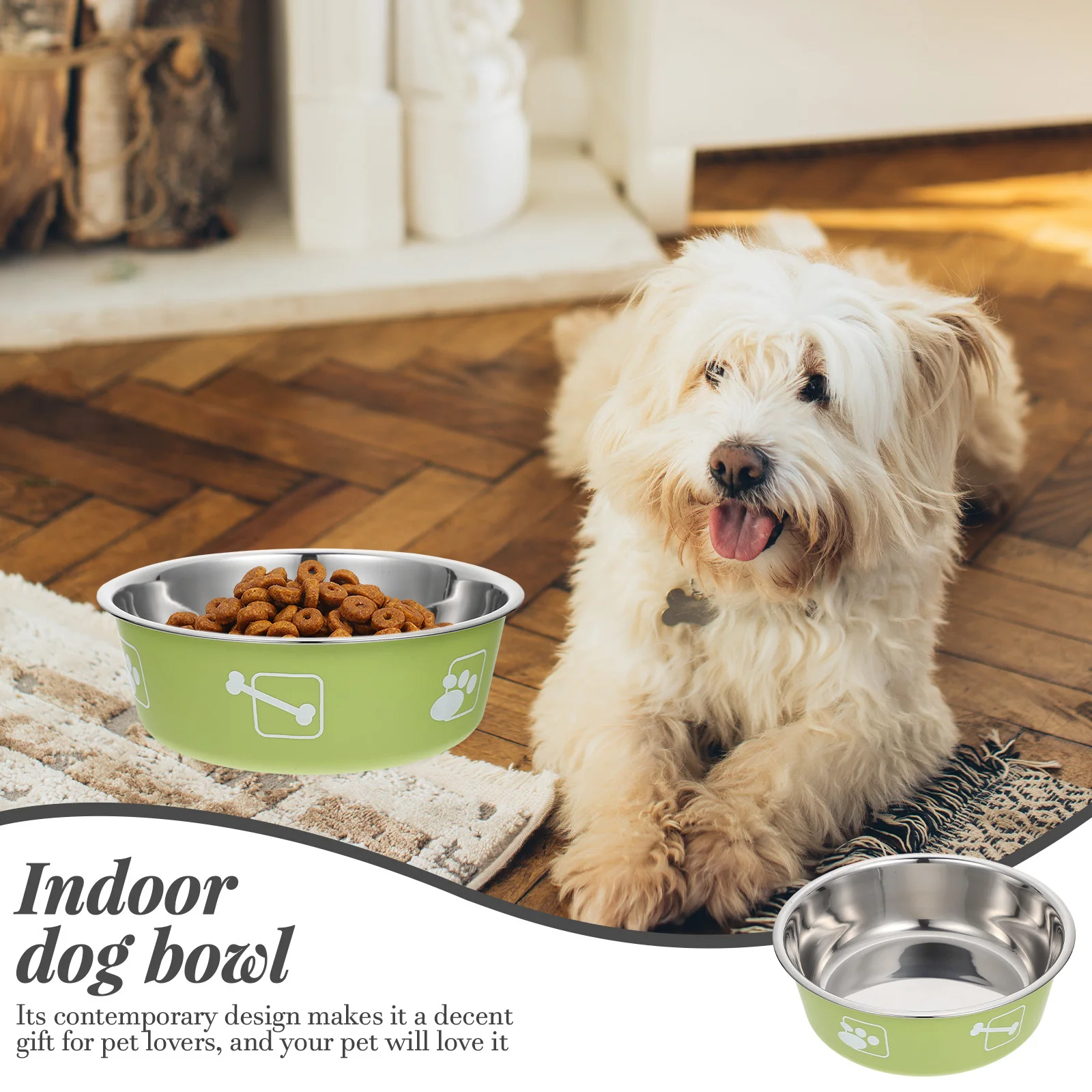 

Stainless Steel Dog Bowl Contemporary Gift Idea for Pet Lovers Bite Resistant Smooth Surface Anti Skid Dog Water Bowl