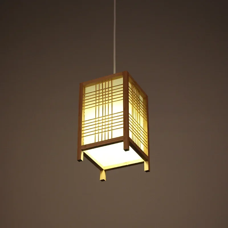 Retro Bamboo pendant lights Creative B&B Guest Room Corridor Bamboo Square Chandeliers Restaurant Chinese Decorative Chandelier