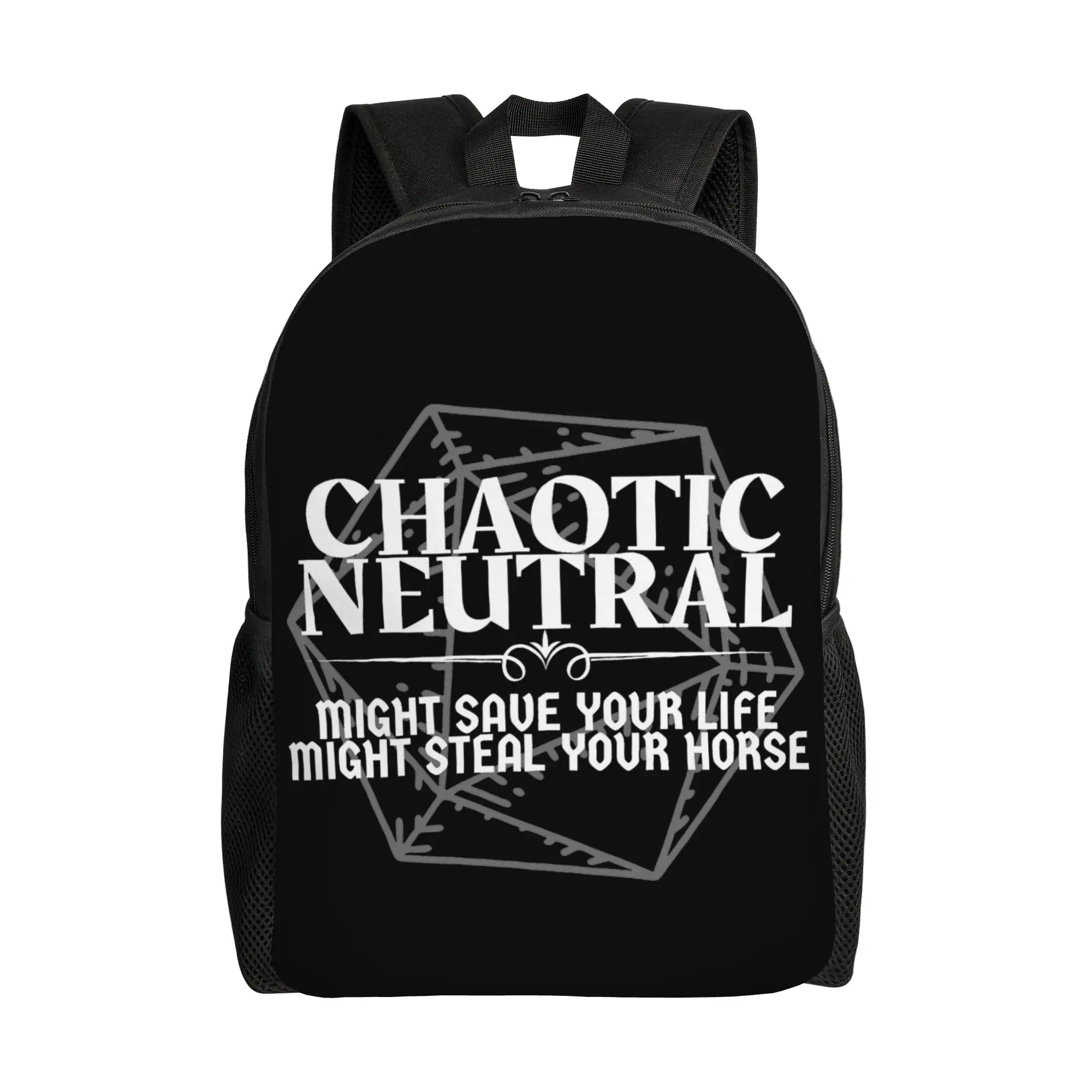

Рюкзак Dungeon Dragon DND Chaotic Neutral Might Save Your Life: повседневный, спортивный, для старшей школы, деловой, городской, студенческий, наплечная сумка