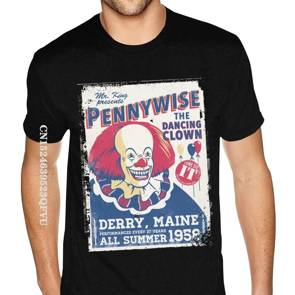 Hot Sale The Dancing Clown Pennywise T Shirt Tee Shirts For Men Big Size Black T Shirts Japan Style