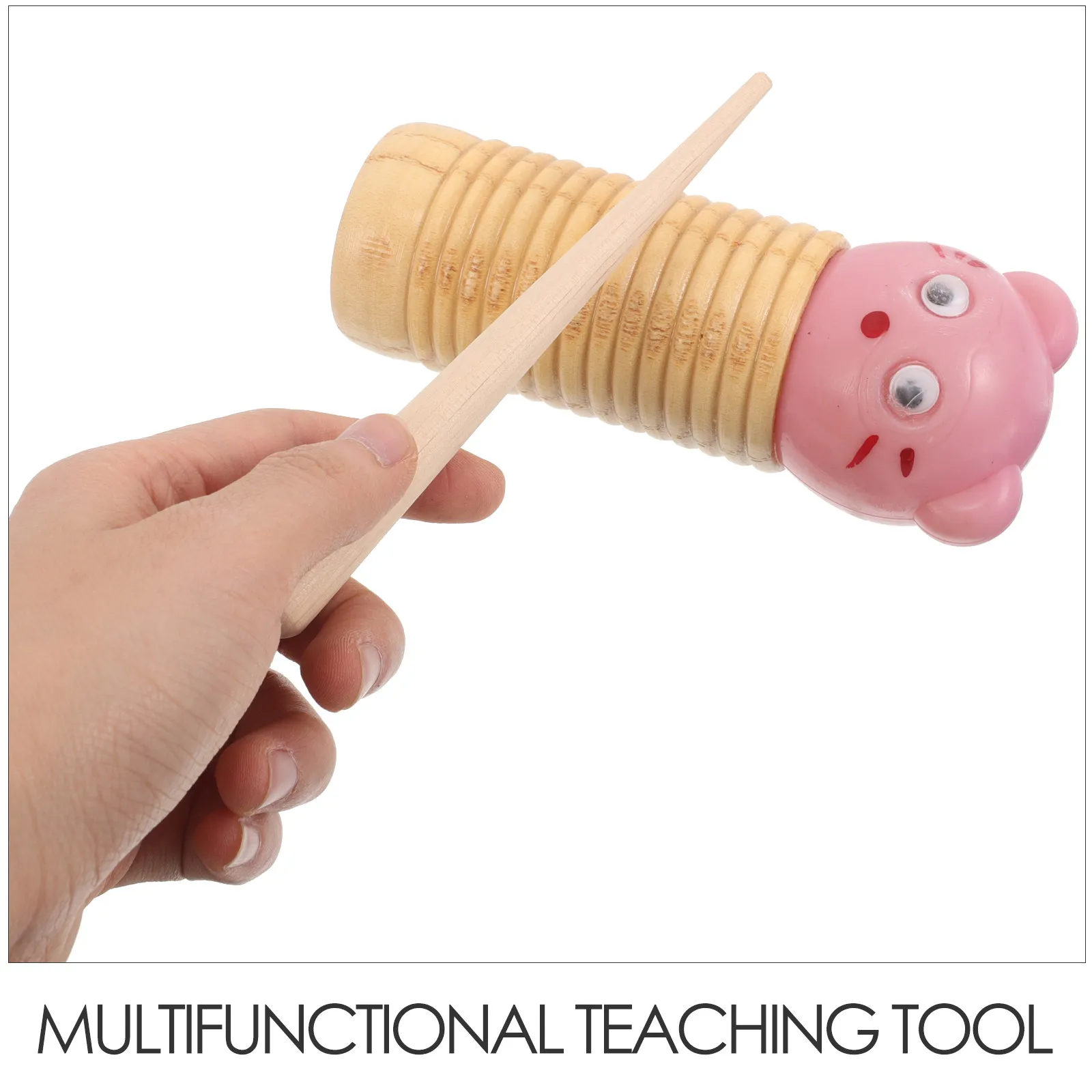 Wooden Guiro Scraper Percussion Instrument for Kids Music Education and Rhythm Training