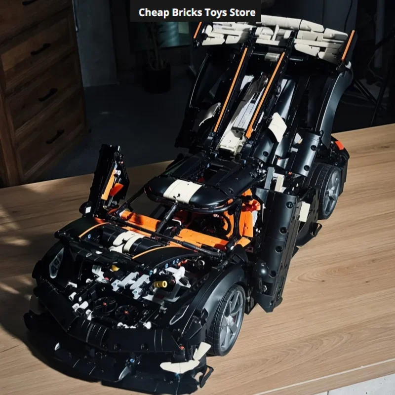 4104pcsModel V8 Racing Car Supercar Hypercar Christmas Toy Gifts Moc Technical Vehicles Bricks Building Blocks  for Family Decor