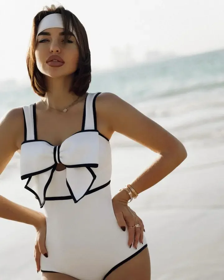 Bañador y falda Vintage 3D para mujer, traje de baño de una pieza, conjunto de Bikini, Vestido de playa de dos piezas, 2024