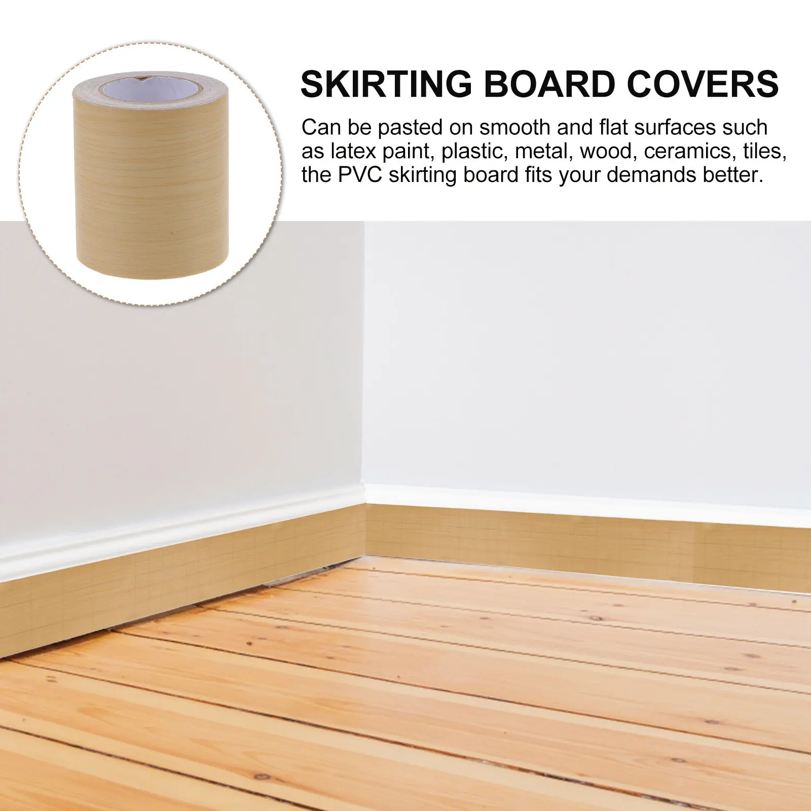 5M Self-Adhesive Flexible PVC Skirting Board Trim for Wall Floor Ceiling Decoration Easy Peel Stick Background Wall Decal