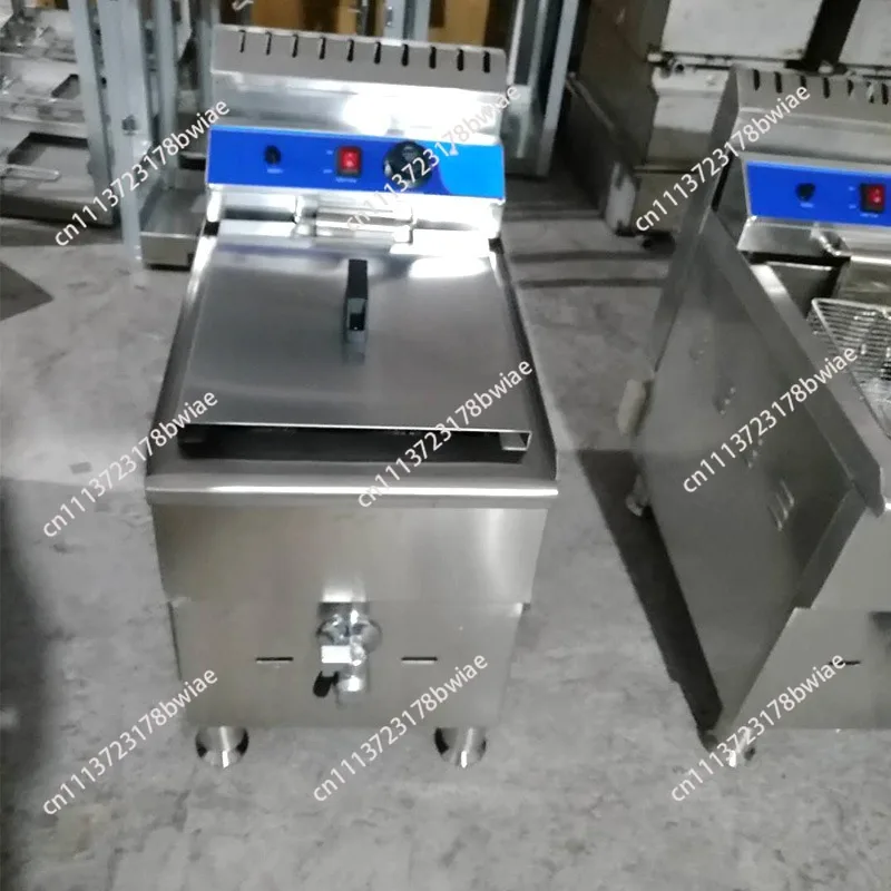 Commercial 18L Gas Deep Fryer Stainless Steel Fried  Machine Single Tank LPG Frying Machine With Oil Valve For KFC