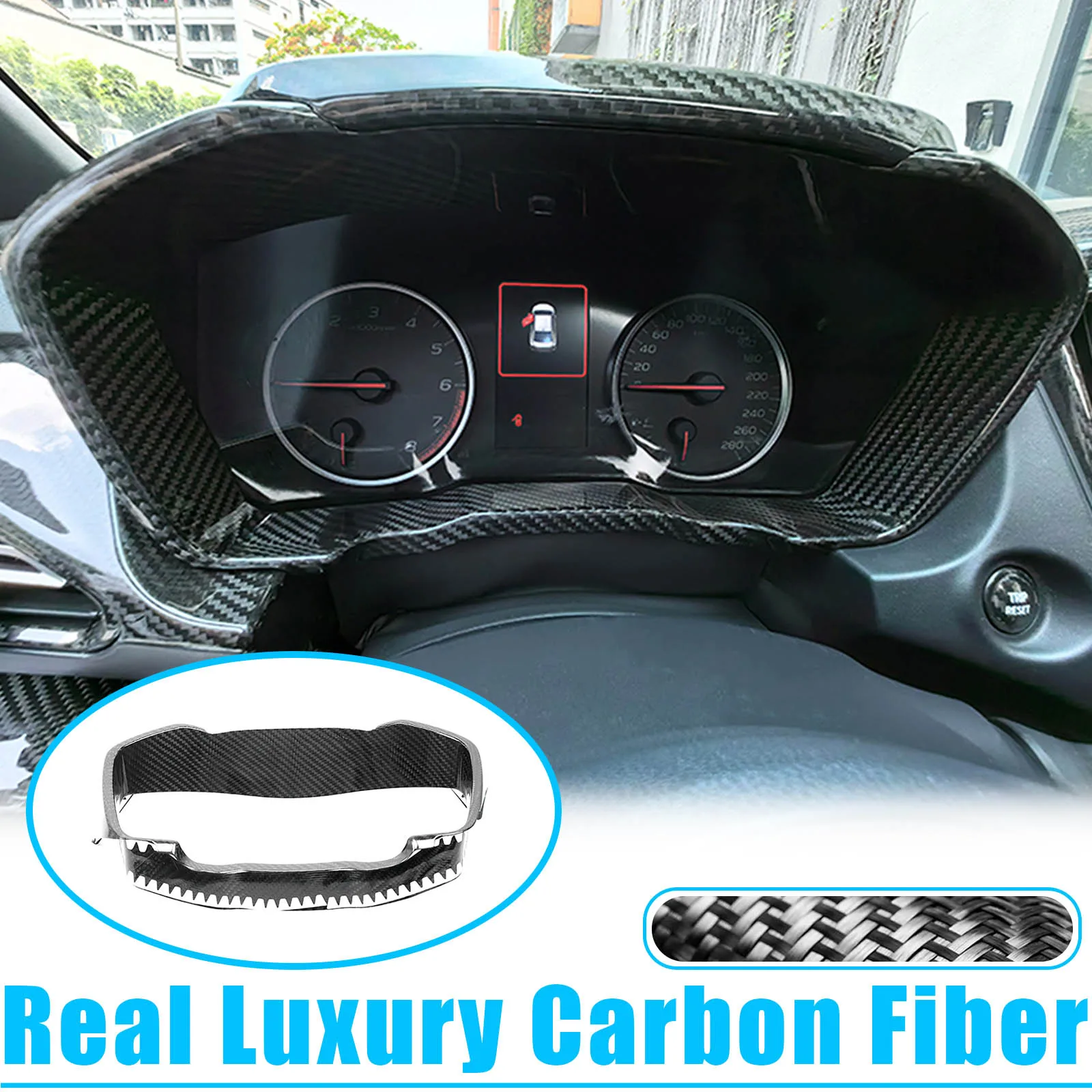 For Subaru WRX 2022-2025 Dashboard Speedometer Panel Cover Trim Real Carbon Fiber