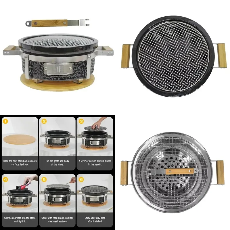 Tabletop Smokeless Ceramic Charcoal Grill Japanese Style