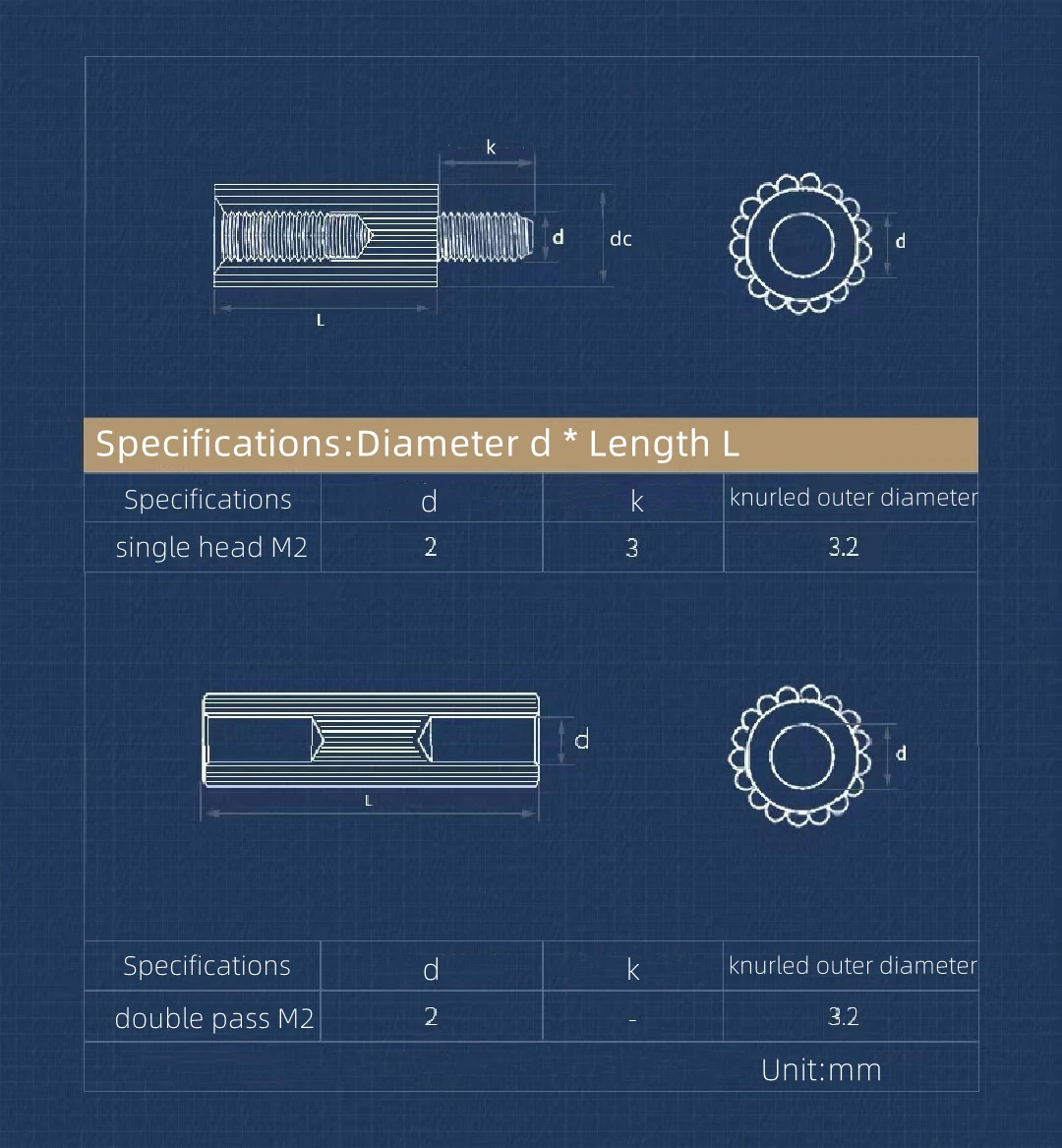 M2 Solid Brass Copper Round Standoff Spacer Support Pillar Column M-F F-F Male-Female Female-Female Bolt For PCB Board L=3-40mm