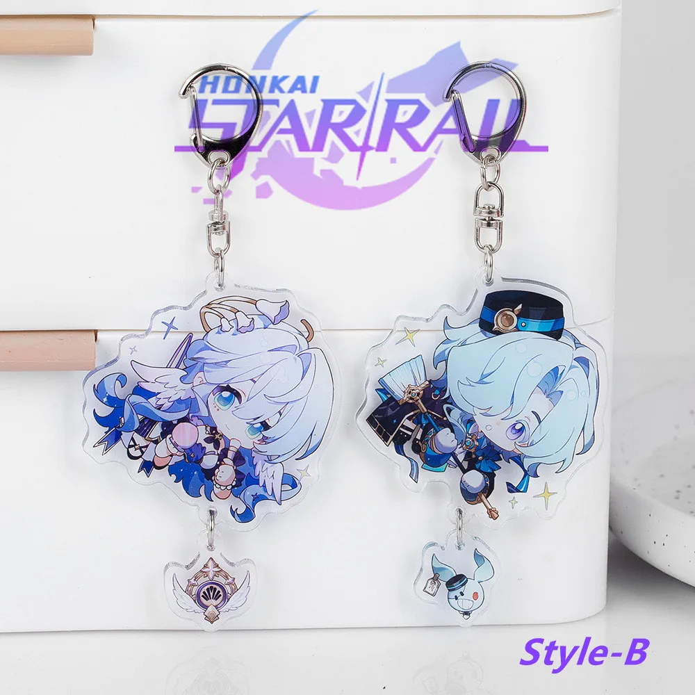 New Honkai: Star Rail Sparkle Black Swan Sunday Misha Keychain Cute Cartoon Anime Pendant Key Ring Backpack Jewelry Gift Badge