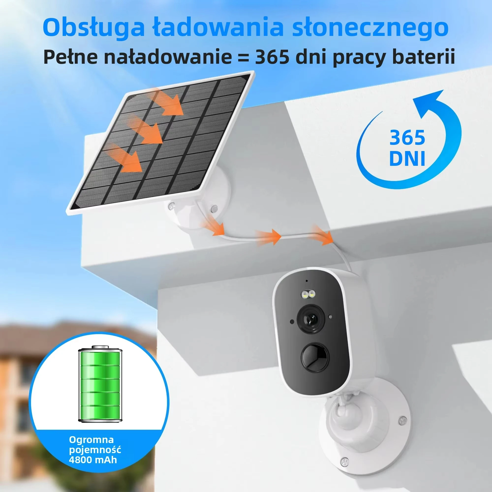 5MP ICsee App WIFI Wireless Solar Powered Security Camera Outdoor Surveillance IP Camera With Built-in Battery Two-Way Audio PIR Motion Detection Night Vision PIR Detection For Home
