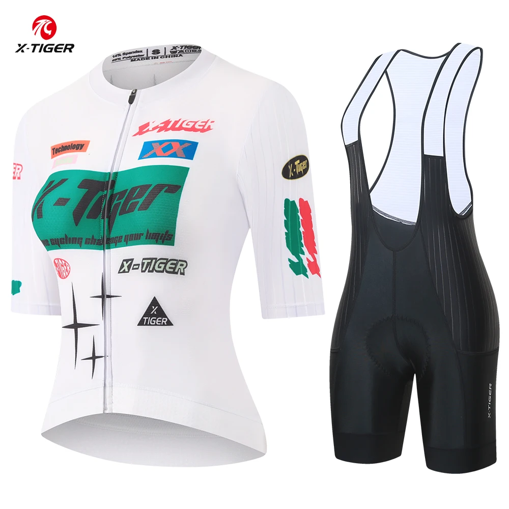 

X-TIGER Cycling Jersey Woman Summer Breathable Short Sleeve Cycling Set Pro Anti-UV SPF 50+ Mountain Road Woman cycling clothing