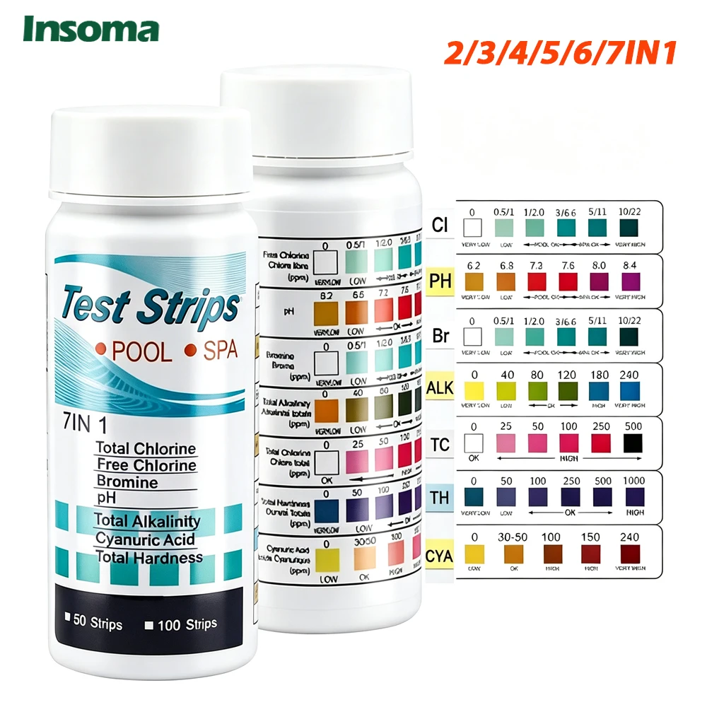 Bottled Water Quality Test Strips Chlorine Test Paper Multipurpose Water Tester for Hot Tub SPA Swimming Pool Aquarium Fish Tank