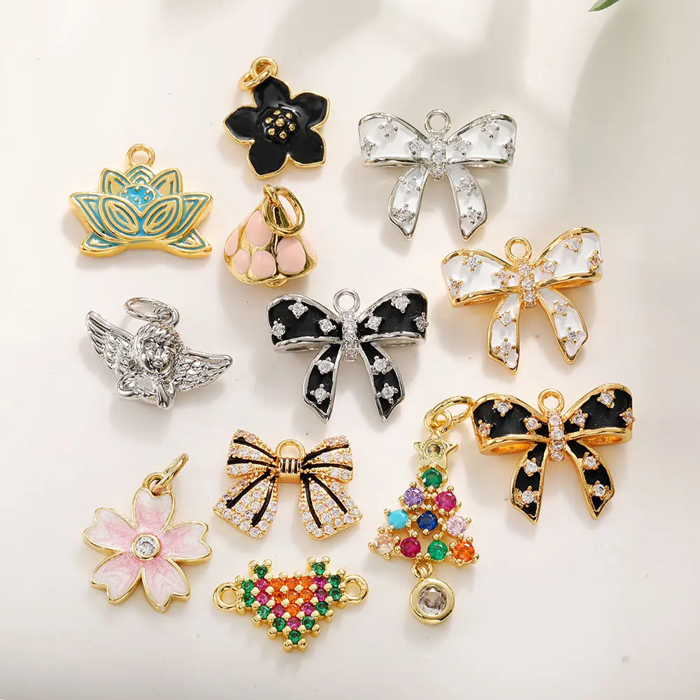 1pc Bows Angels Lotus-shaped Pendant Christmas Tree Decorative Piece DIY Accessory Hanger