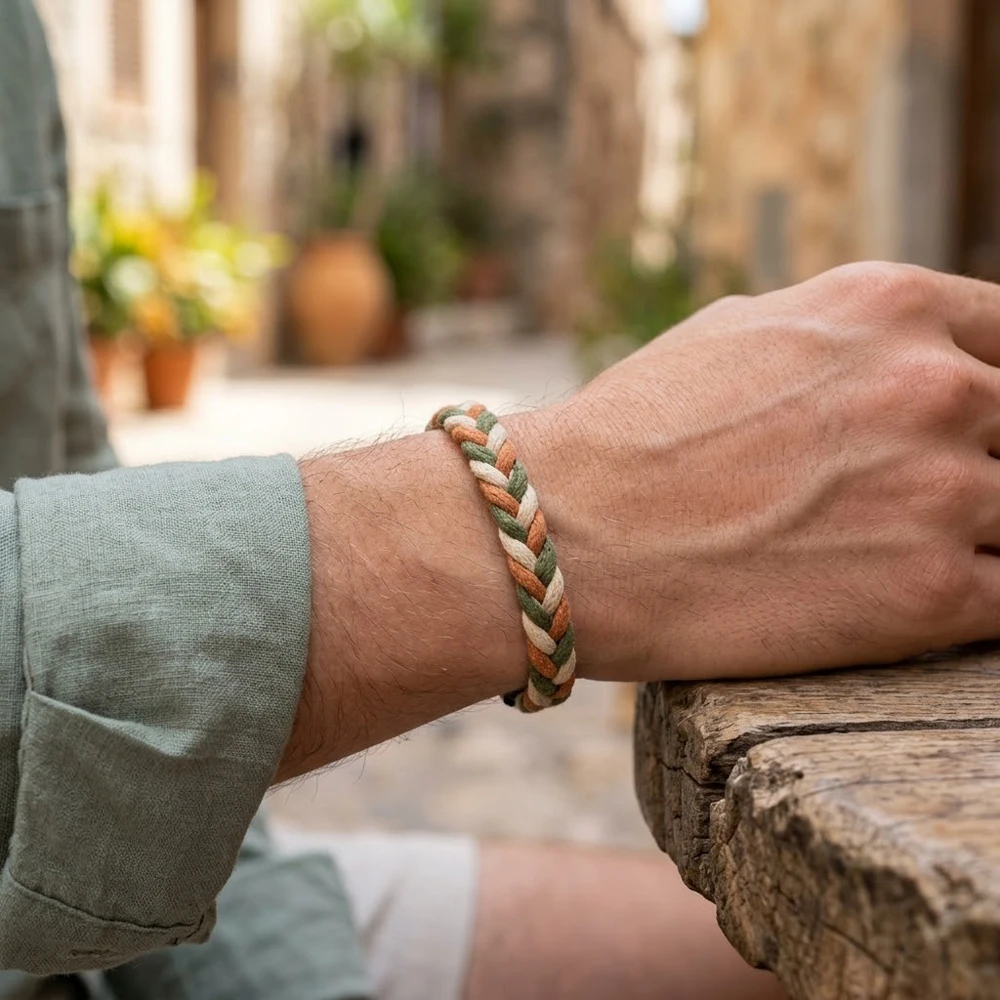 3 Pcs/set Handmade Braided Rope Bracelet Men Striped Multi Color Woven Friendship Bracelets Adjustable Boho Jewelry For Women