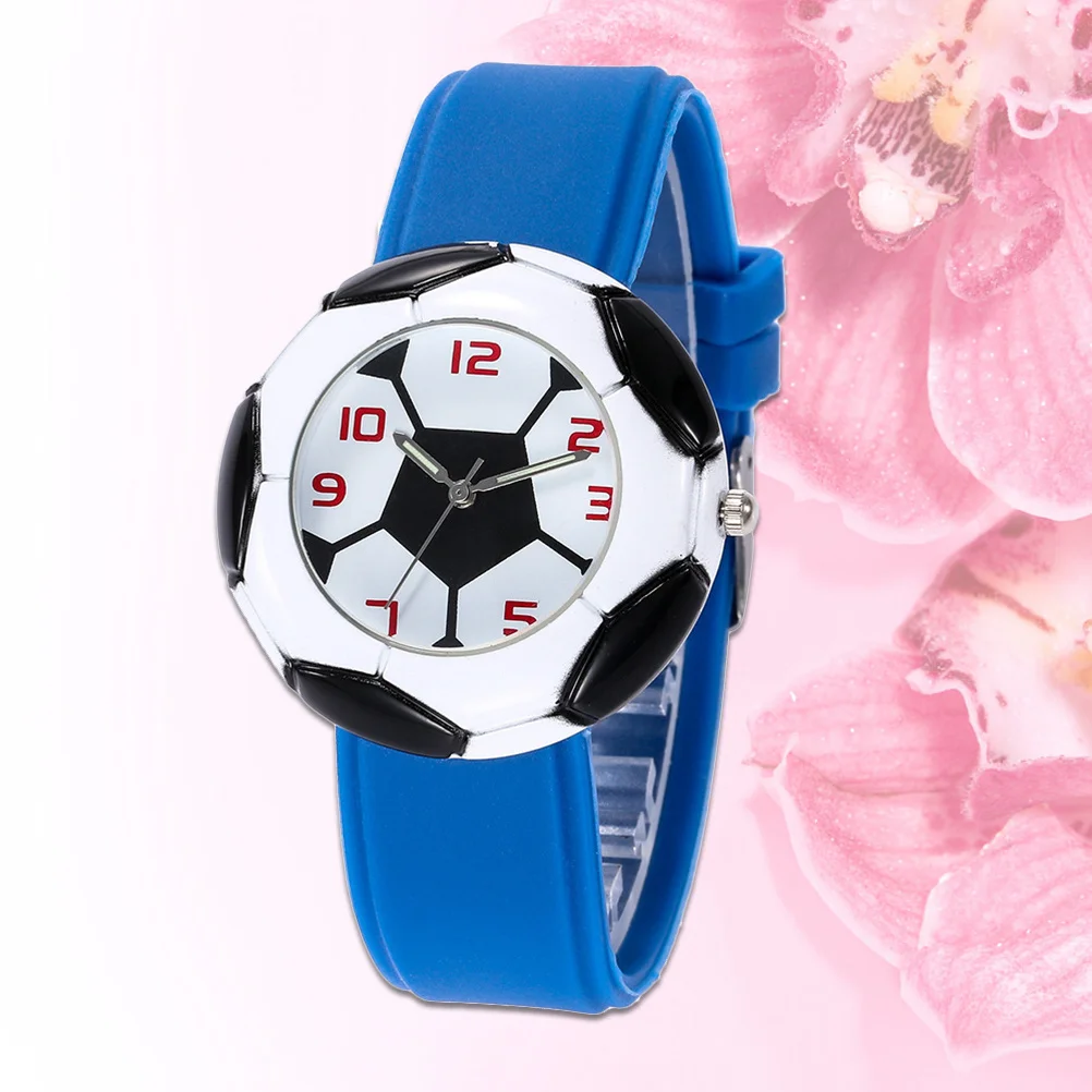 1Pcs Children Football Night Light Watch Quartz Silicon Wristband Comfortable Cartoon Design Birthday Gift Kids Cartoon Watch