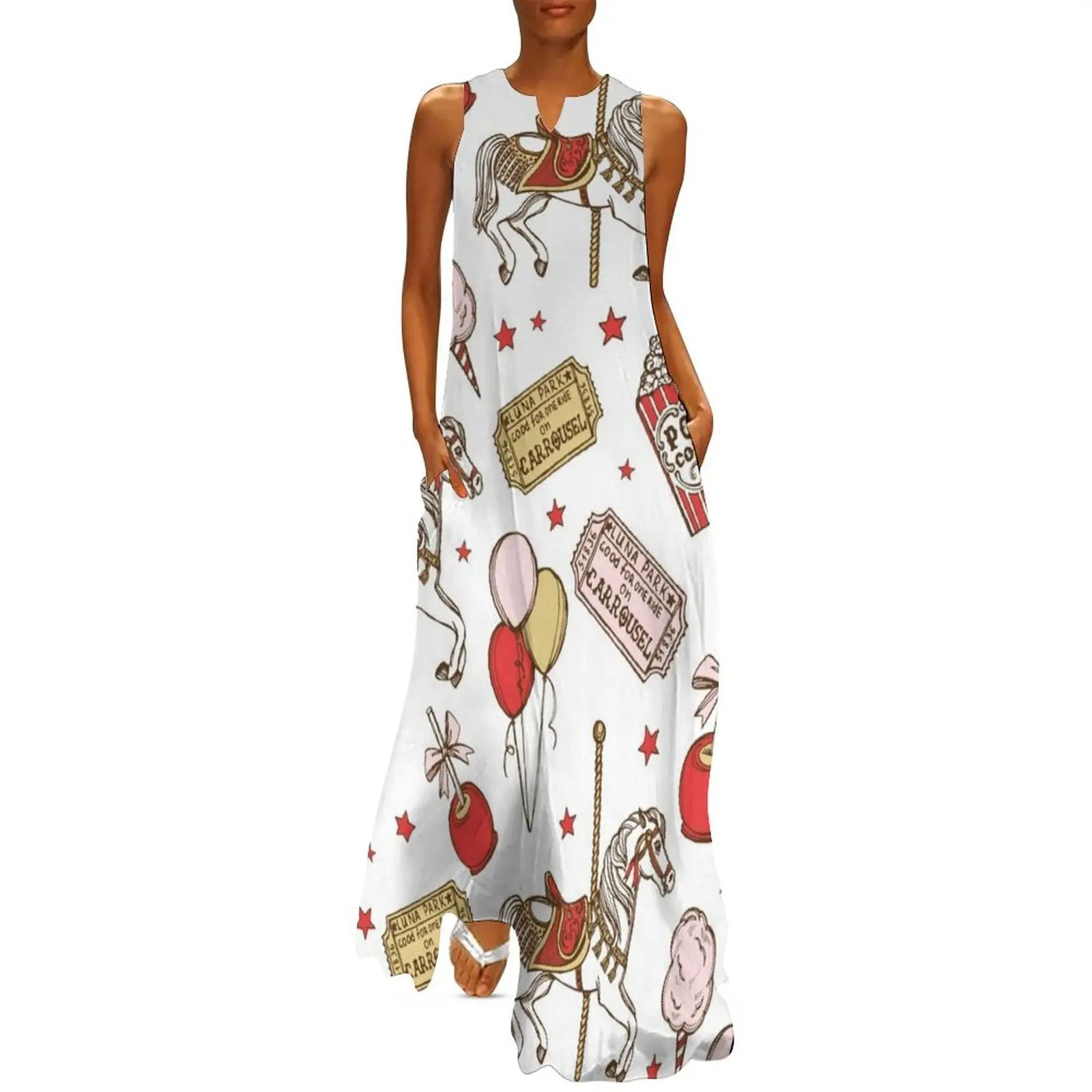 

Luna Park print Long Dress dress for woman Clothing female