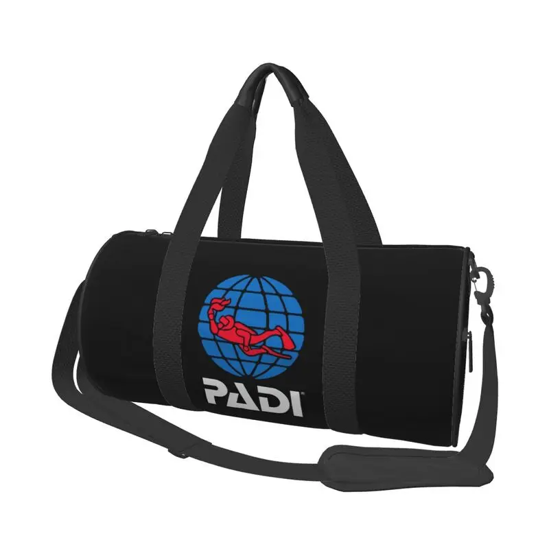 Scuba Driver Padi Print Travel Duffel Bag Unisex Waterproof Sports Tote Gym Bag Weekender Overnight Bags Carry on Luggage Bags