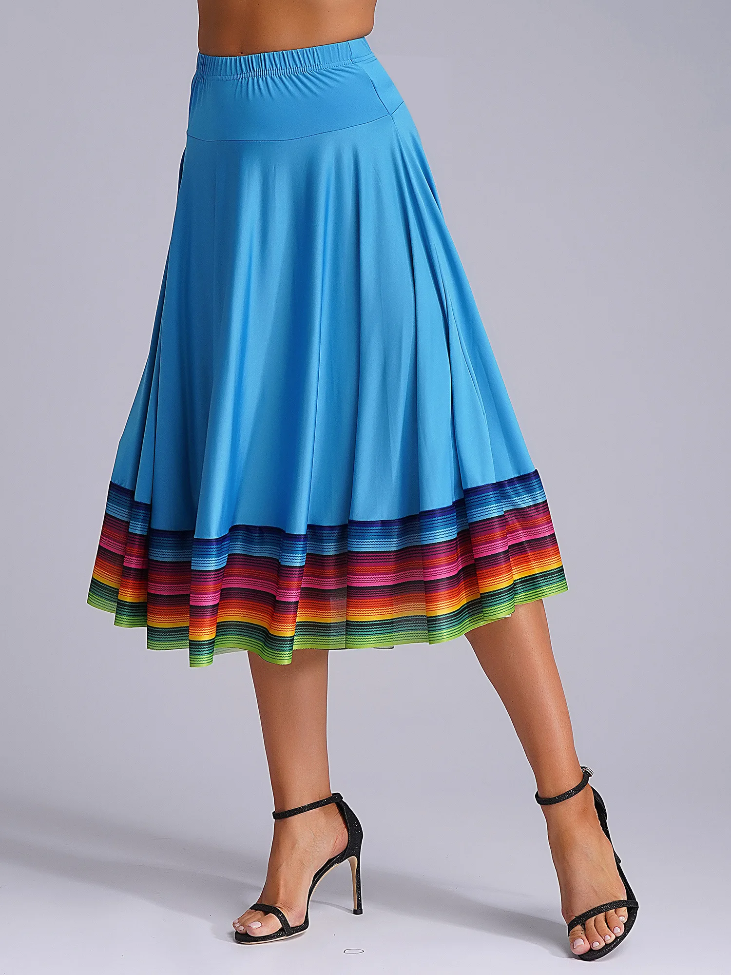 Gonna da Ballo Spagnolo Messicano per Donna, Costume Folklorico Flamenco, Costume per Carnevale, Balletto, Tango e Swing