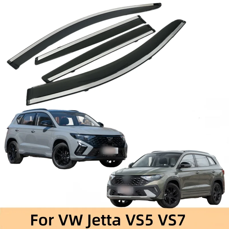 

For VW Jetta VS5 VS7 2019-2024 Car Styling Accessories Window Visor Deflector Window Rain Guard Cover Stainless Steel Trim