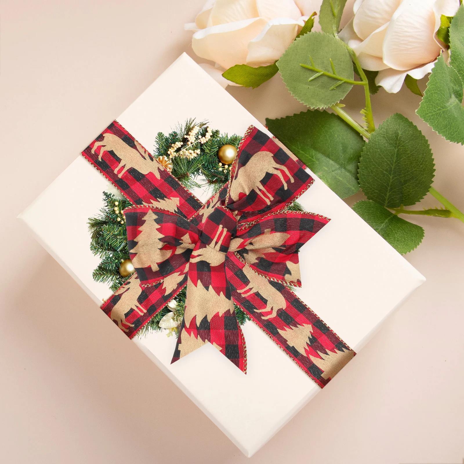 

Christmas Ribbon Xmas Tree Decorative Ribbon Durable for Gift Wrapping DIY Crafts Xmas Decor Ribbons for Crafts DIY