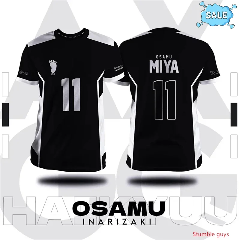 Haikyuu Nekoma Loose Fit Jersey T-shirt Anime Kuroo Tetsurou Kozume Volleyball Cosplay Sportswear Kids Boys Clothes