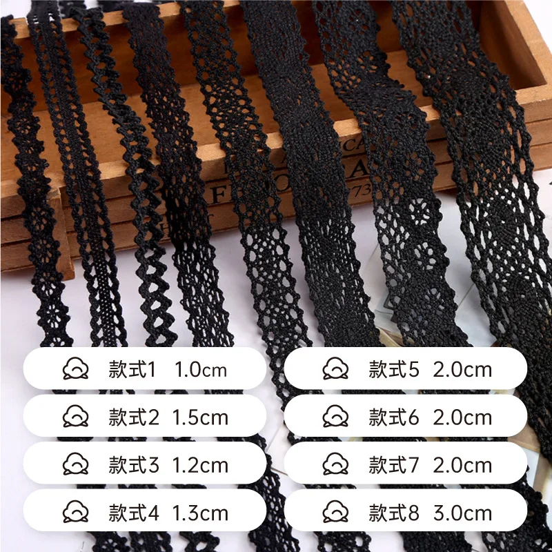 Black Lace Lace Woven Double Wavy Hollowed Out Lace DIY Home Textile Sofa Accessories