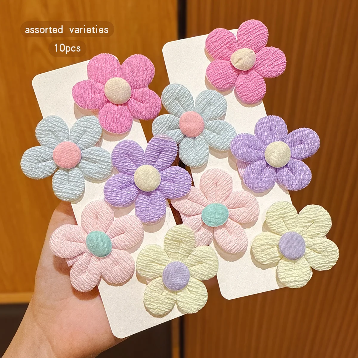 10 colors of random sweet floral hair clips suitable for daily use as hair accessories