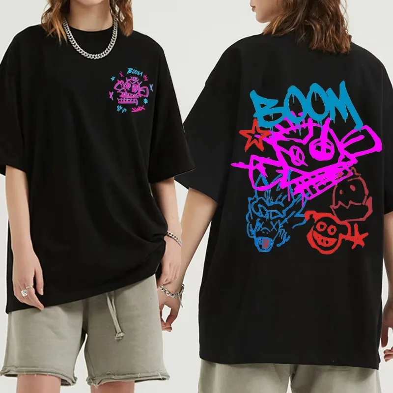 Jinx Arcane Monkey T-Shirt Anime Cosplay T-Shirts Damen Herren Unisex Grunge Ästhetisch Kurzarm 100 % Baumwolle Druck Sommer Streetwear
