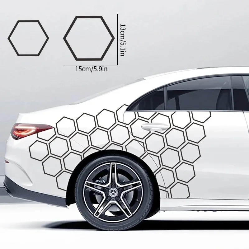 6-pack car honeycomb sticker DIY sports car side door personalized decoration body vinyl decal open style car accessories tools