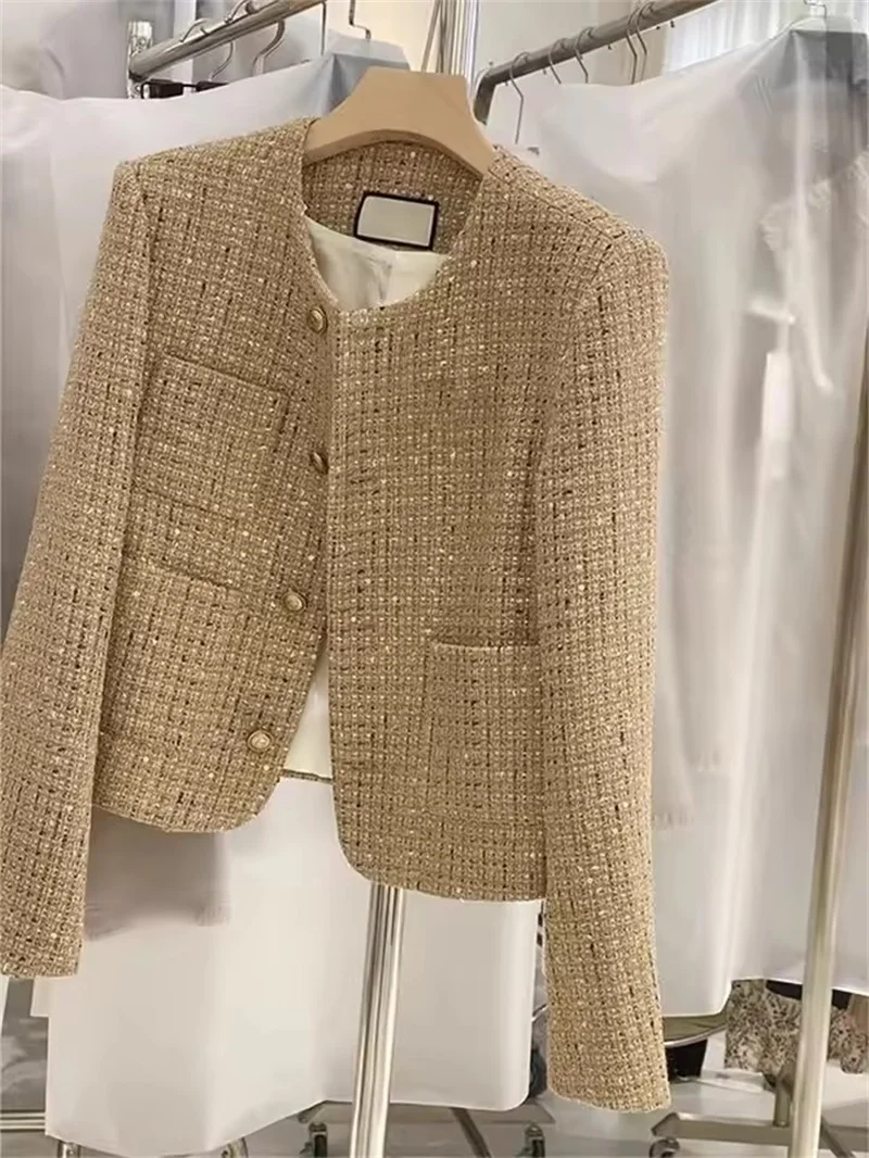 

Fashion Long Sleeve Outerwear Women's 2025 Autumn Lady Unique High-End Small Fragrance Style Short Coat