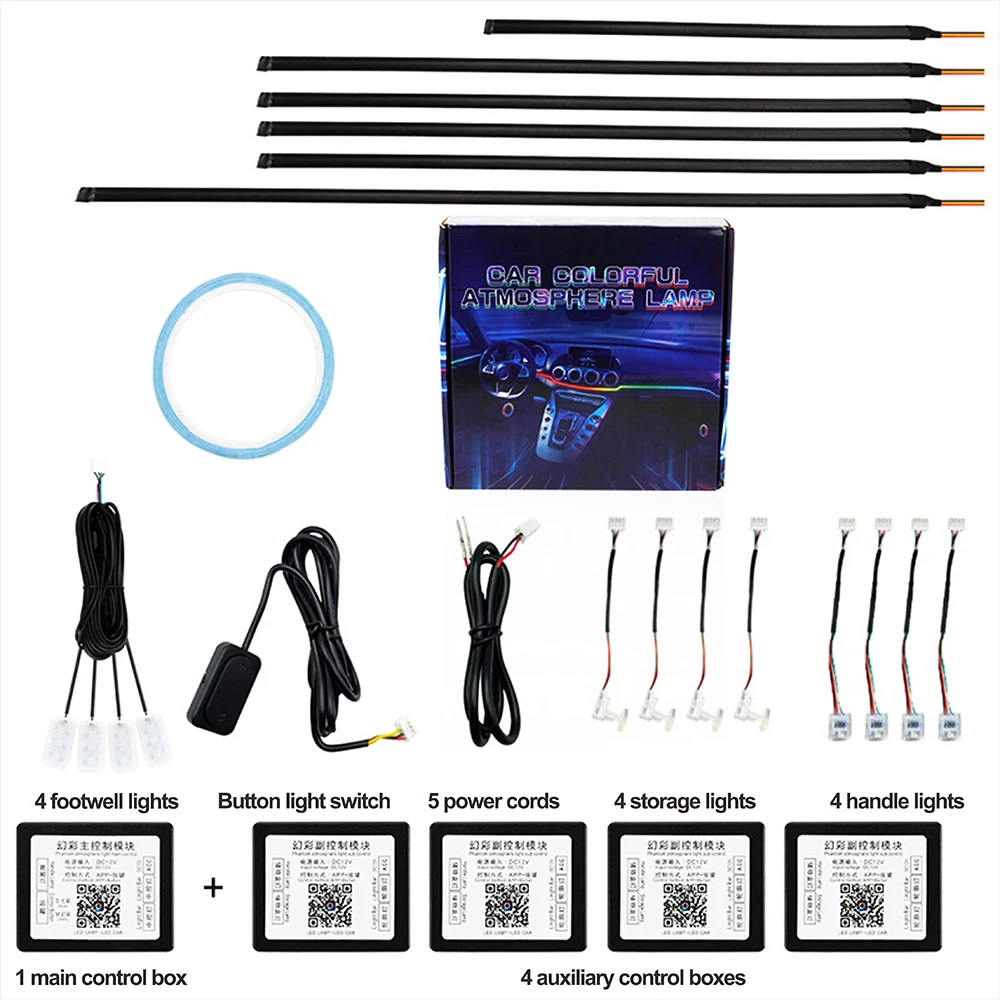 5 فولت USB WS2812 سيارة APP التحكم الإضاءة عدة المحيطة غاسل أضواء الداخلية المحيطة الاكريليك شرائط ضوء بلوتوث التحكمLED