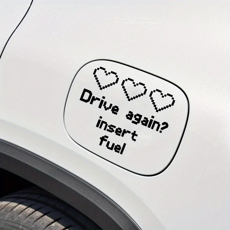 1 x cooler Pixel Art Kraftstoff-Humor-Aufkleber – Gaming-Vibe-Aufkleber für Auto- und Motorrad-Außenzubehör