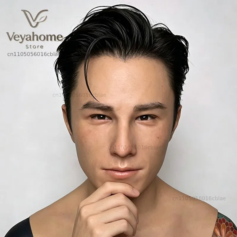 Silicone mask Face mask Facial mask Adult custom men's full face Silicone headgear Human-like leather realistic
